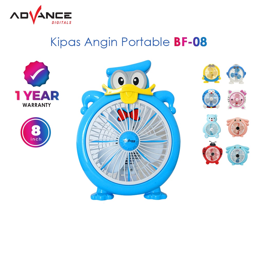 ADVANCE Listrik Kipas Angin Kartun Anak 8 Inci / Lucu Meja Kipas Mini BF-08 Asrama Kantor Fan