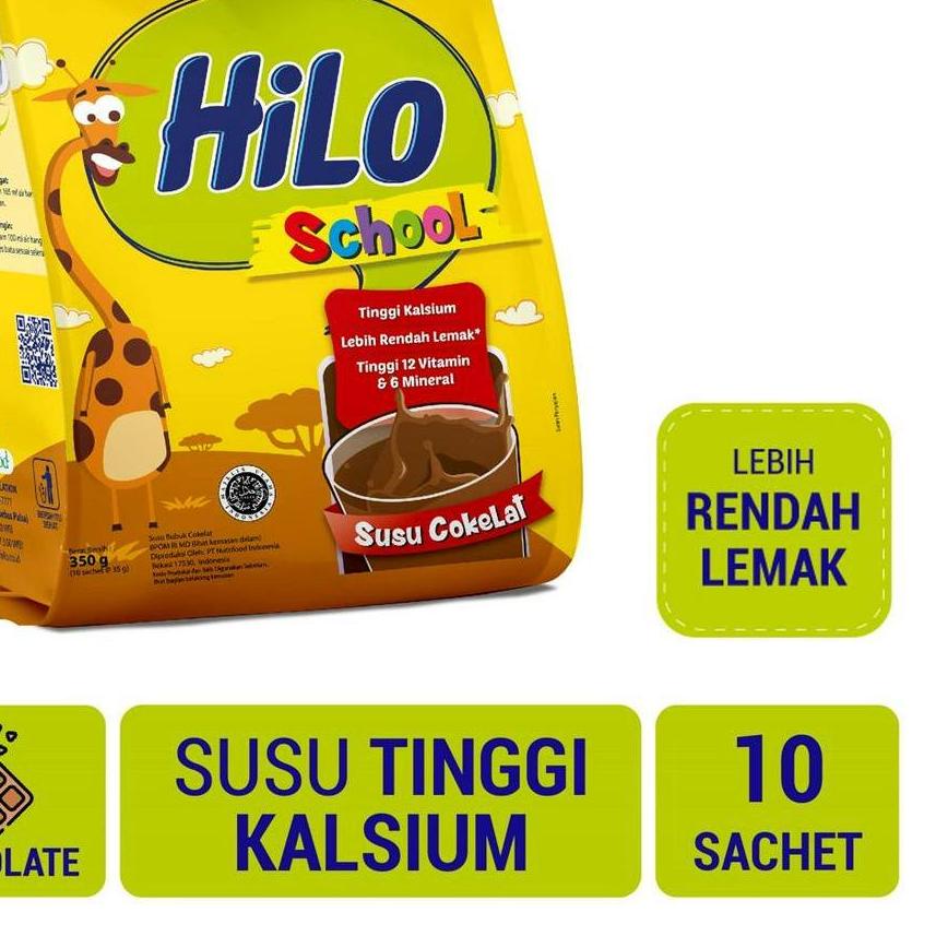 

℮ HiLo School Chocolate Gusset 350 gram (10 Sachet) - Susu Tinggi Kalsium ☼