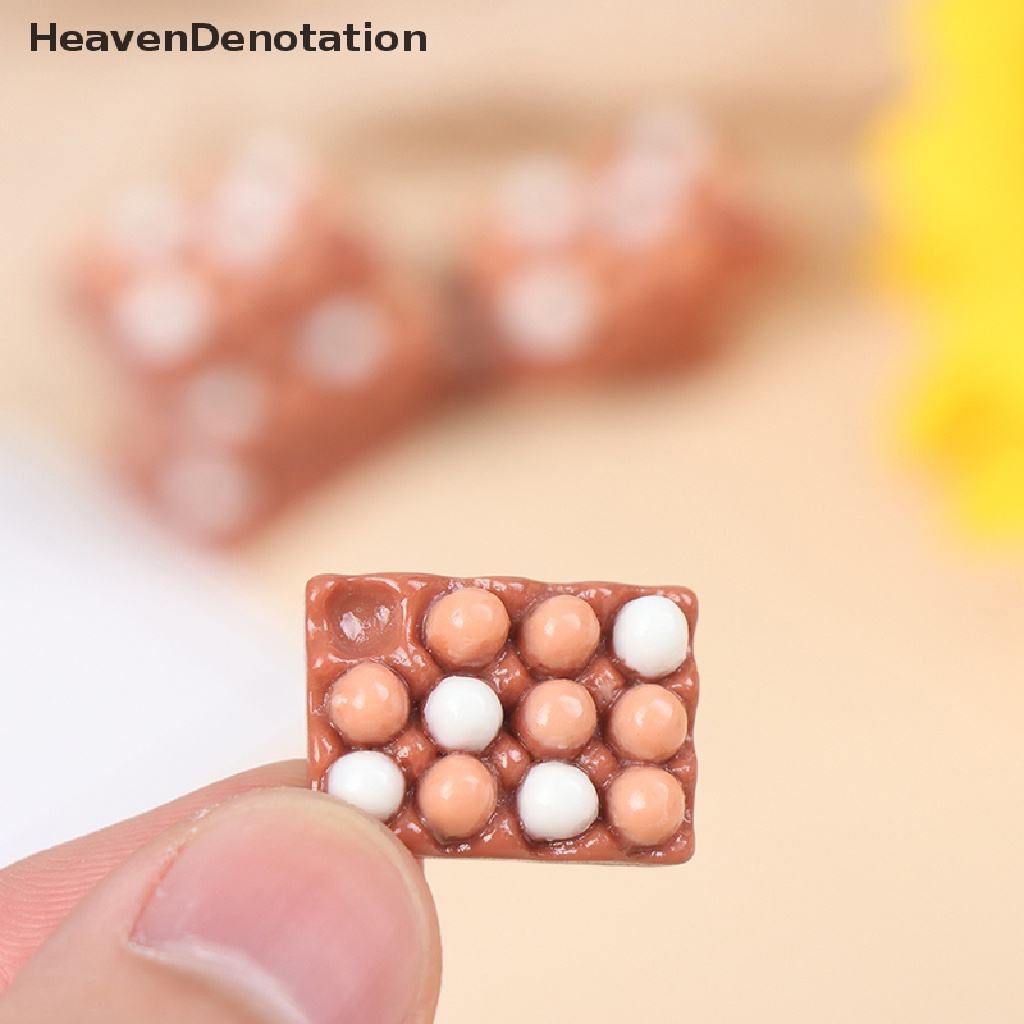 [HeavenDenotation] 6pcs 1: 12 Dollhouse Miniature Eggs Kitchen Food Model Kitchen Decor HDV