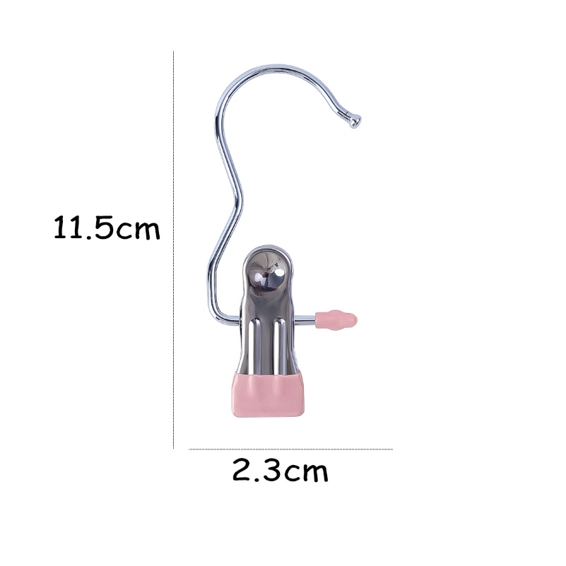 Klip Tahan Angin Stainless Steel Multifungsi Dengan Kait Travel Portable Pakaian Kaos Kaki Handuk Gantungan Non-Slip Laundry Pakaian Pengeringan Gantungan Closet Organizer Aksesoris
