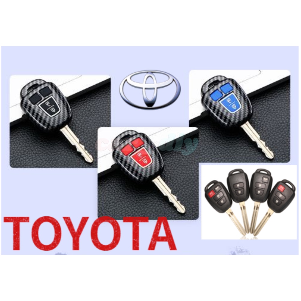 Carbon Abs Cover Kunci Mobil Remote Car Key Shell Untuk Toyota Camry Prius 2012 2013 2014 2015 2016 2017 Corolla RAV4 Key Case TOY43 2/3tombol