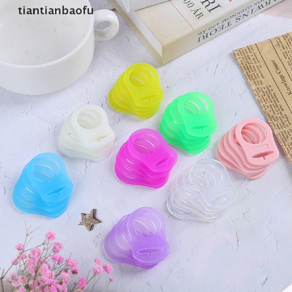 [tiantianbaofu] 5pcs/pack Baby Dummy Dot Holder Klip Adaptor Untuk Cincin Tombol Silikon Butik