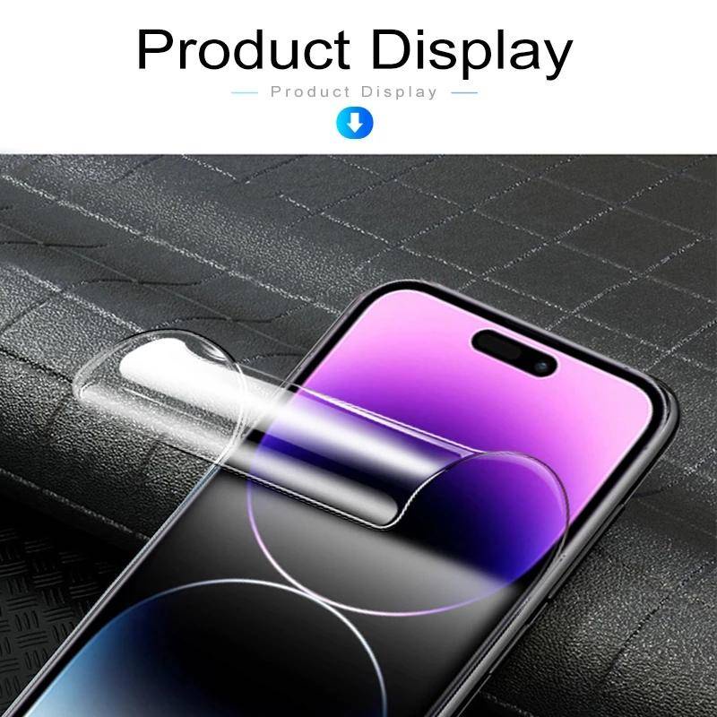 4pcs Untuk iPhone 14 13 12 11 Pro Max Plus Mini HD Hydrogel Film Pelindung Layar Untuk iPhone 6 6s 7 8 SE 2020 2022 X Xs XR Max Bukan Kaca