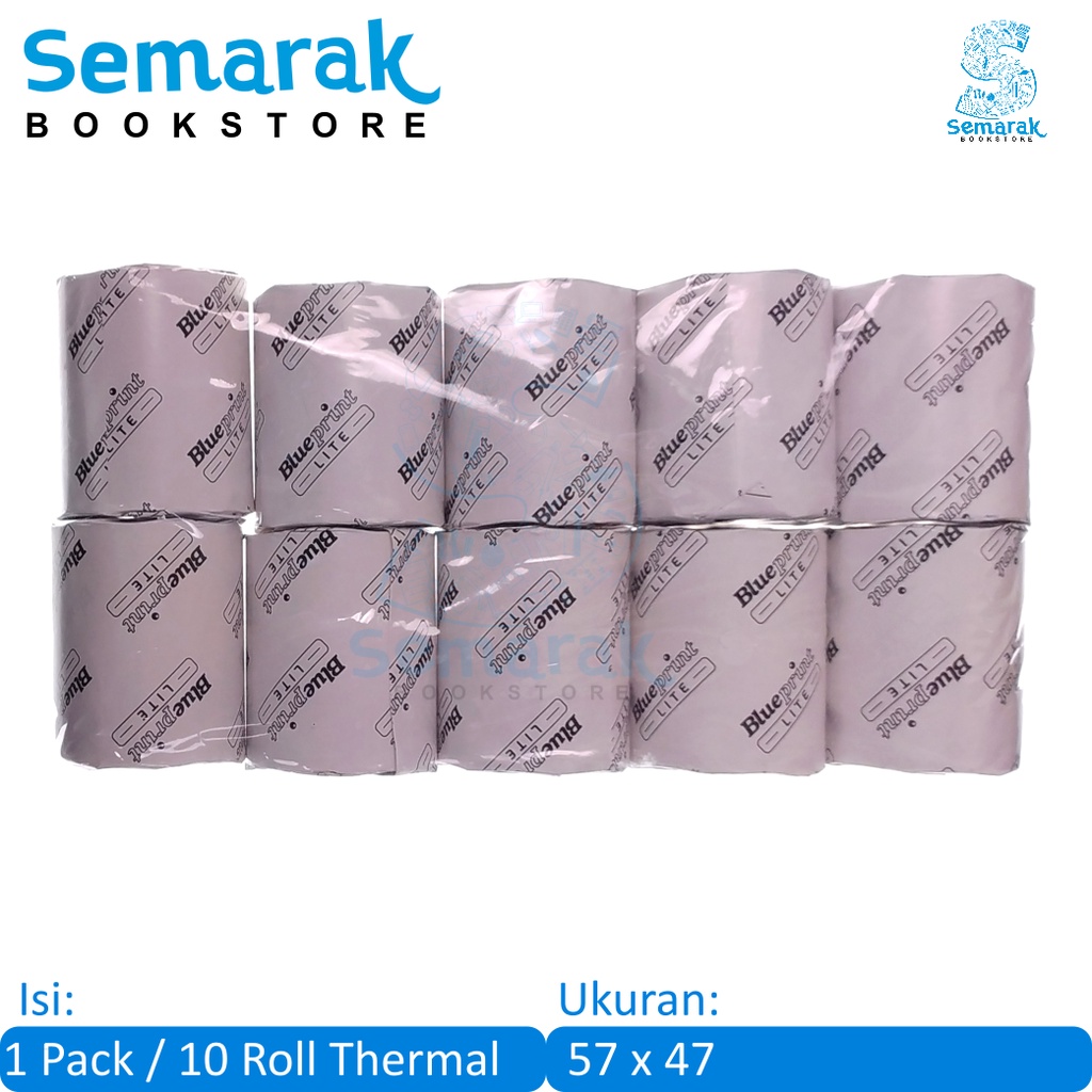 

Blueprint Lite Thermal Paper Roll Kertas Kasir Kecil 57 x 47 mm [1 Pack / 10 Pcs]