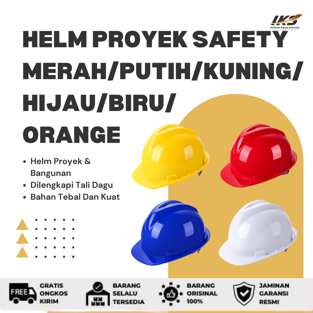 Helm Proyek Safety Merah/putih/kuning/hijau/biru/orange