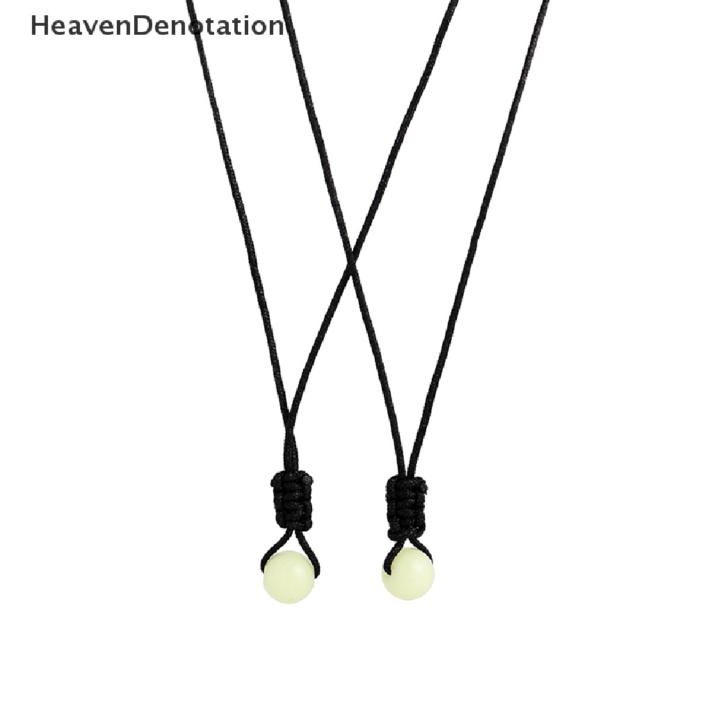 [HeavenDenotation] Goth Sederhana Lapisan Ganda Noctilucent Batu Liontin Tali Hitam Rantai Kalung Untuk Wanita Handmade Adjustable Choker Leher Perhiasan HDV