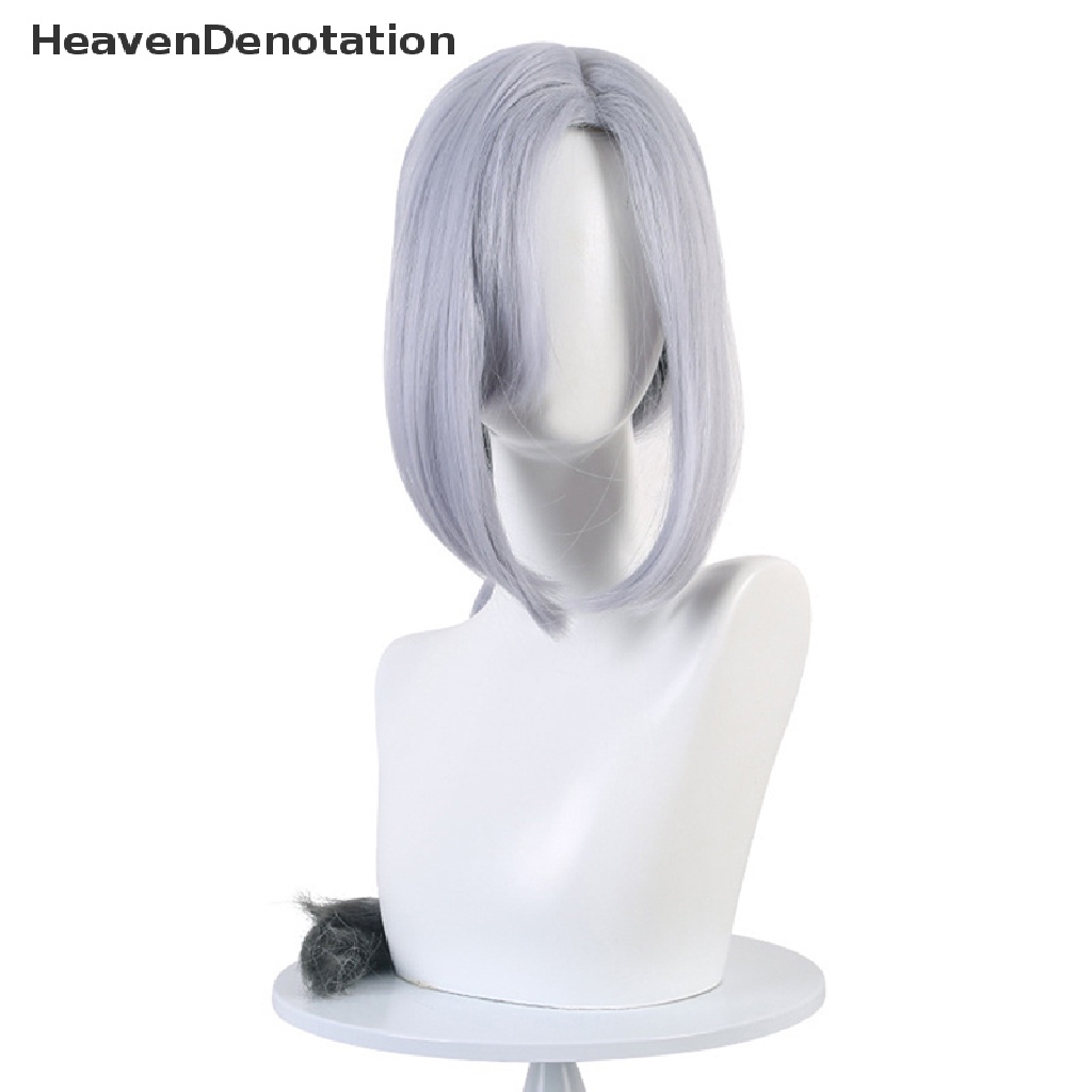 [HeavenDenotation] Game Genshin Impact Shenhe Cosplay Wig Warna Biru Putih Kepang Panjang Rambut 80cm HDV