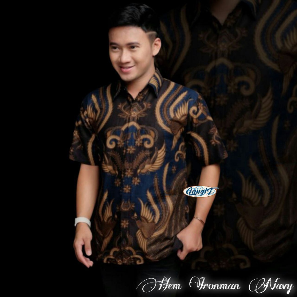 GROSIR BATIK HEM PRIA LENGAN PENDEK MOTIF IRONMEN BERAGAM VARIAN WARNA