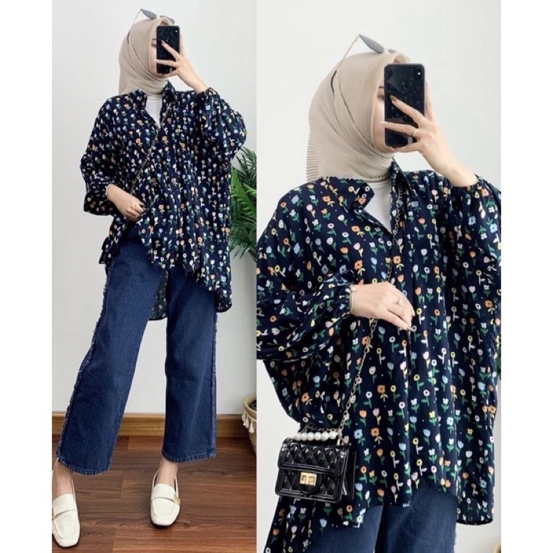 KEMEJA OVERSIZE RAYON MOTIF PREMIUM