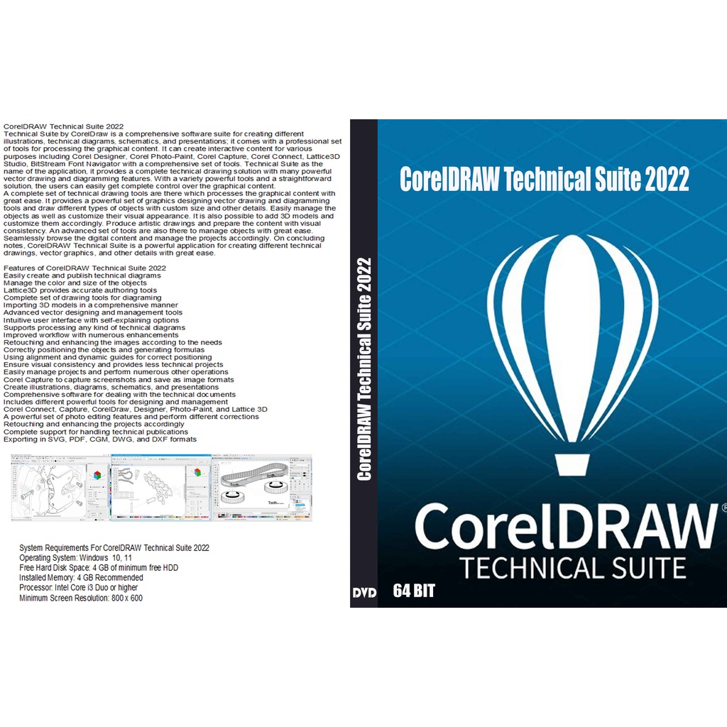 DVD CorelDRAW Technical Suite 2022 X64