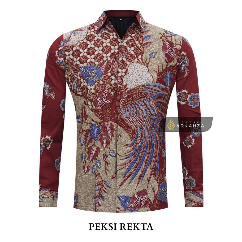 BATIK ARKANZA Motif PEKSI REKTA Hem Atasan Kemeja Baju Batik Premium Pria Cowok Laki Laki Slimfit Full Lapis Furing Tangan Lengan Panjang Lengan Pendek Original Asli Solo Laweyan