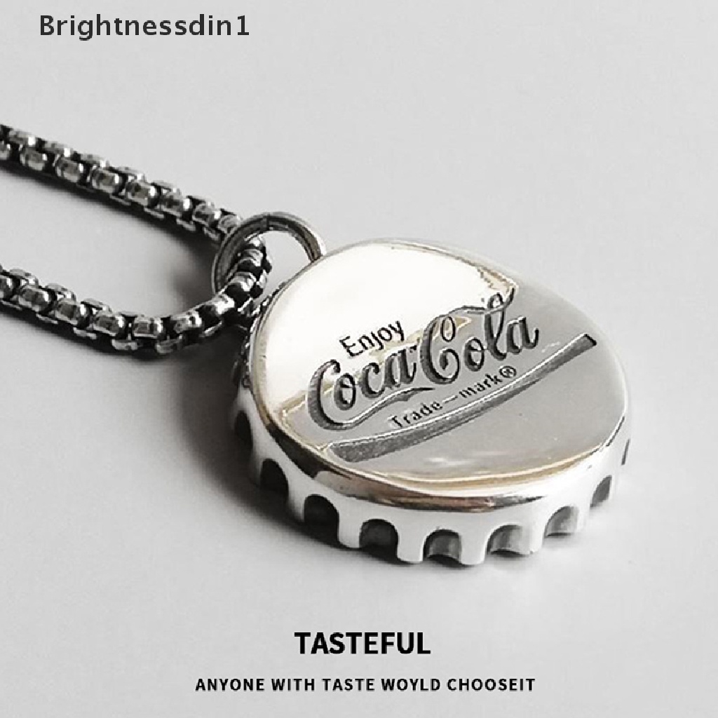 [Brightnessdin1] Retro Fashion Liontin Tutup Botol Perak Kalung Vintage Cola Metal Necklace Pendant Pangeran Punk Hip-hop Klasik Sweater Rantai Butik