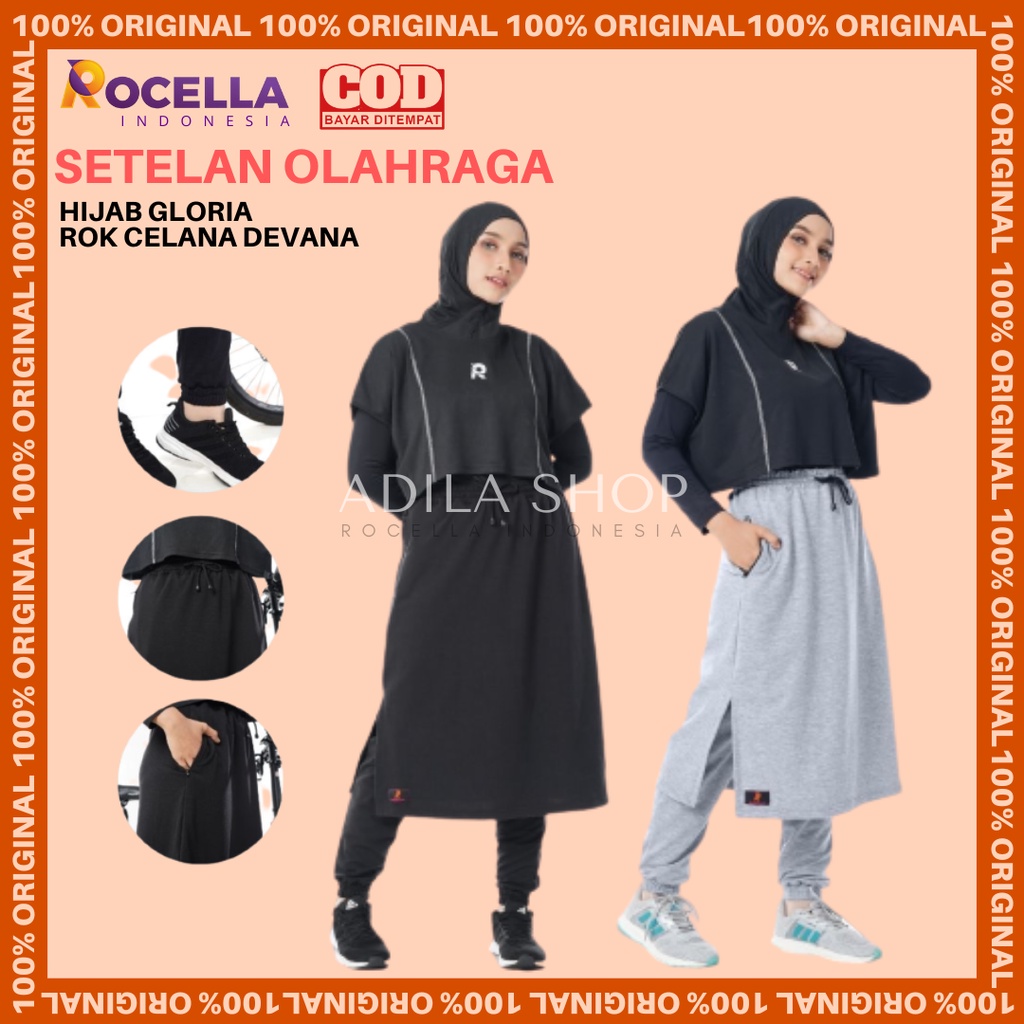 Rocella Rok Celana Olahraga Setelan Olahraga Pakaian Olahraga Outfit Olahraga Jogging Hijab Gloria d