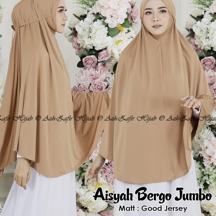 ۞ Jilbab Instan Hijab Syari Bergo Jumbo Aisyah Tali Jersey Terbaru ☚