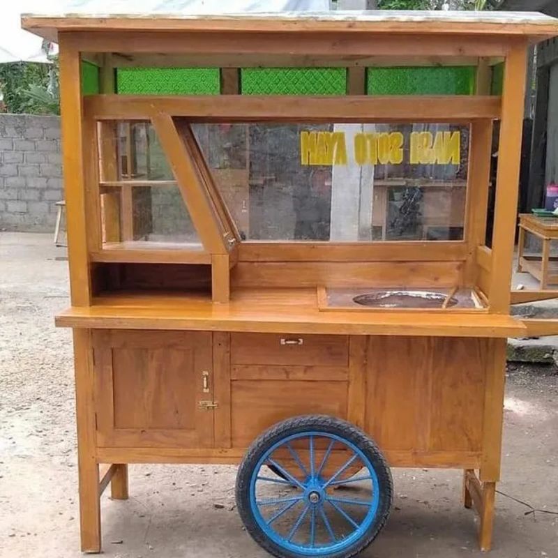 Gerobak Soto Lamongan Kayu Mahoni