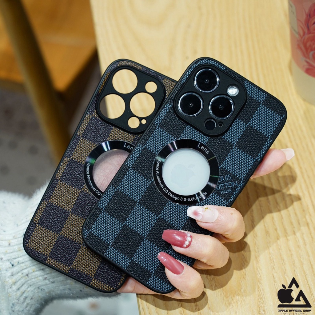 PREMIUM LEATHER CASE MOTIF LUBANG LOGO iPhone 14 PRO MAX PLUS 13 PRO MAX BRAND LV. GUCCI. BRANDE GLASS CAMERA PROTECTOR OtterBox Box Softcase Soft Case Silikon Silicone Jelly Hardcase