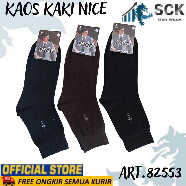 Kaos Kaki Kerja Kantor NICE 82552 82553 82554 Katun/ Kaus Kaki NICE 82552 82553 82554