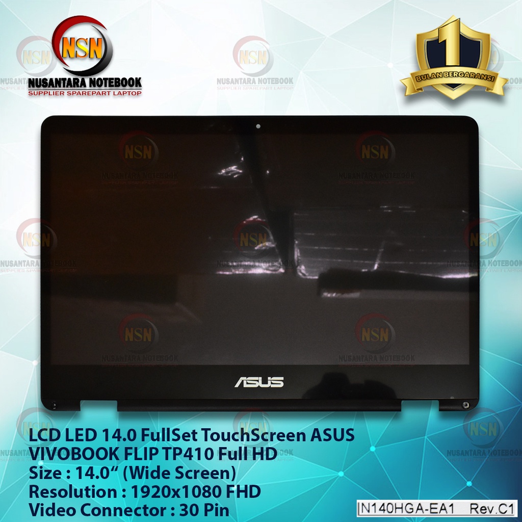 LCD LED 14.0 FULLSET Full HD 30Pin TouchScreen ASUS TP410 N140HGA-EA1