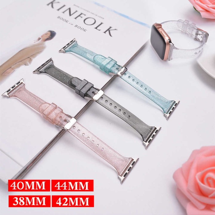 Terlaris Strap Apple Watch Glitter Silikon Tali Jam Untuk Apple Watch