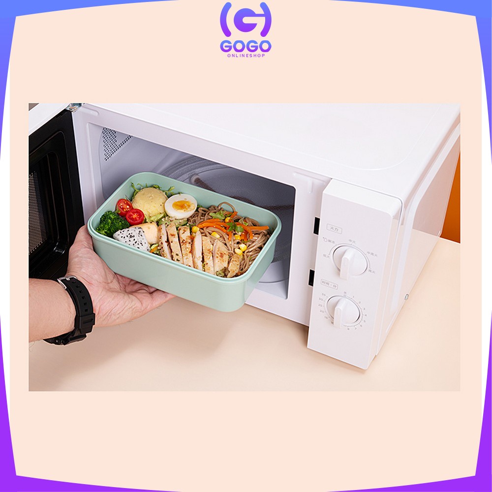 GOGO-C450 Lunch Box Set Tempat Makan Dengan Sendok Food Grade / Kotak Bekal Makanan Bento Box Portable