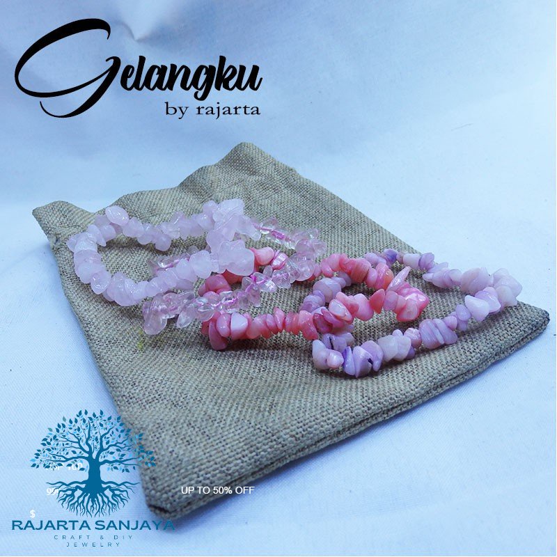 Gelang Kristal Rose Quartz Alami Untuk Chakra Kesehatan