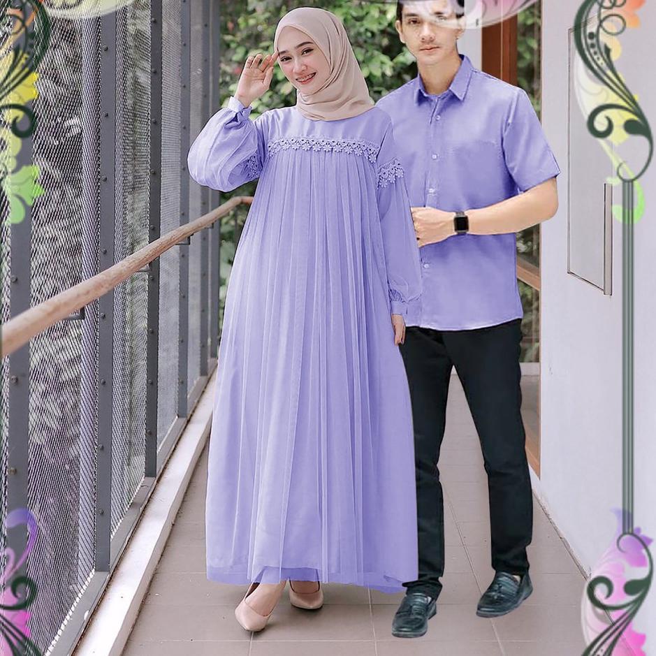 ☀ Baju Couple Pasangan Terbaru 2022 Gamis PolosFarhana Couple Baju Gamis Muslim Pasangan Suami Istri