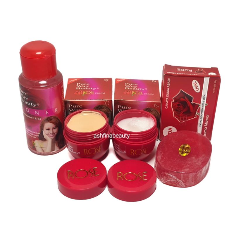 PAKET CREAM ROSE PURE WAY 4in1 BPOM