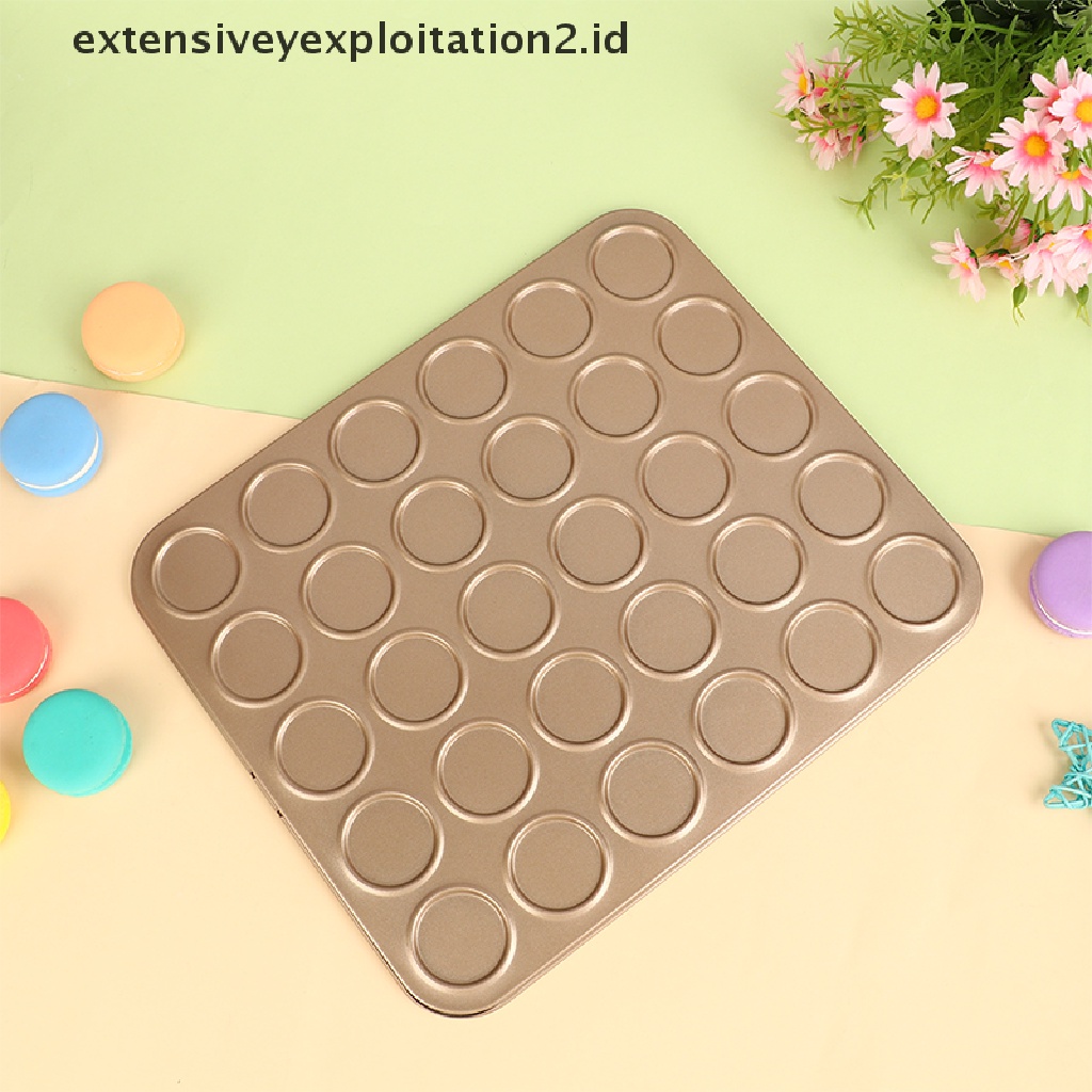{NEW} 30lubang Macaroon Kit Carbon Steel Loyang Kue Macaron Pot Anti Lengket Baking Tray.