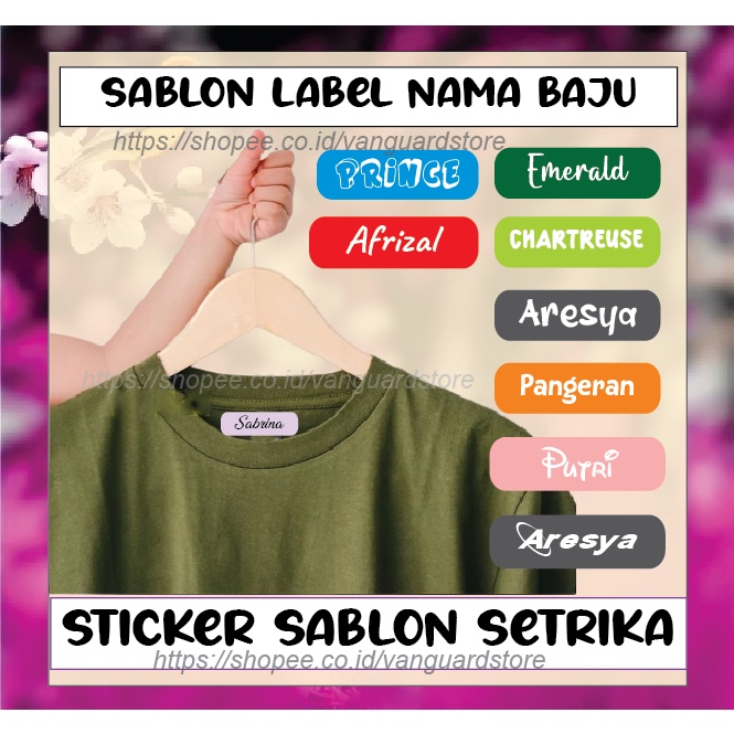 CUSTOM NAMA LABEL SERAGAM SEKOLAH PESANTREN STIKER KAOS SABLON SETRIKA NAME TAG LAUNDRY
