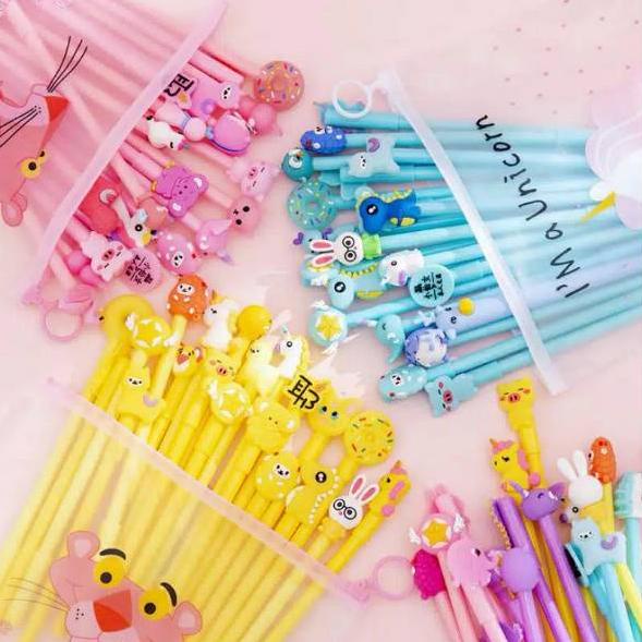 

Kejar Surprise (12pcs atau 20pcs) Pen karakter/pen fancy/pen kantong/pen mix /pen dapet pouch/pen 12/20pcs + dompet