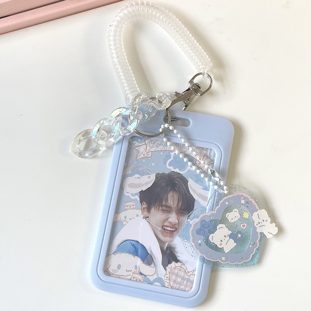 [COD Tangding] INS Lucu Idola Biru Photocard Holder Kartu Kredit Gantung Cover Pelindung Gantungan Kunci Tas Liontin