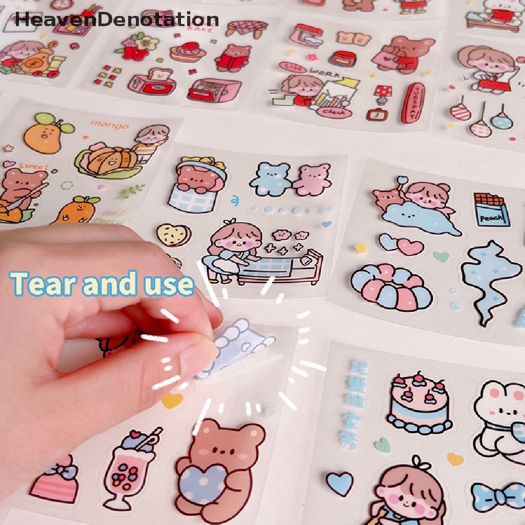 [HeavenDenotation] 20lembar Stiker Motif Kartun Desain Scrapbook Bahan Hias Hadiah HDV