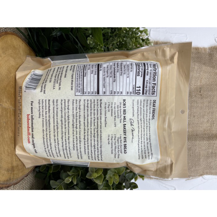 

✨NEW✨ -Bob's Red Mill Organic Whole Grain Dark Rye Flour NON GMO 623 gram- 1.1.23