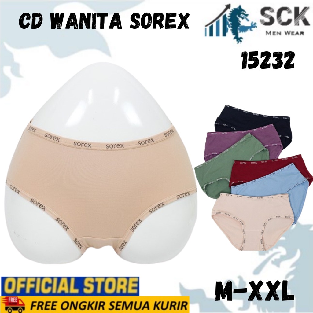 Celana Dalam SOREX 15232 / CD Ukuran M-XXL Bahan Katun / Pakaian Dalam Wanita Aneka Warna - sckmenwear GROSIR