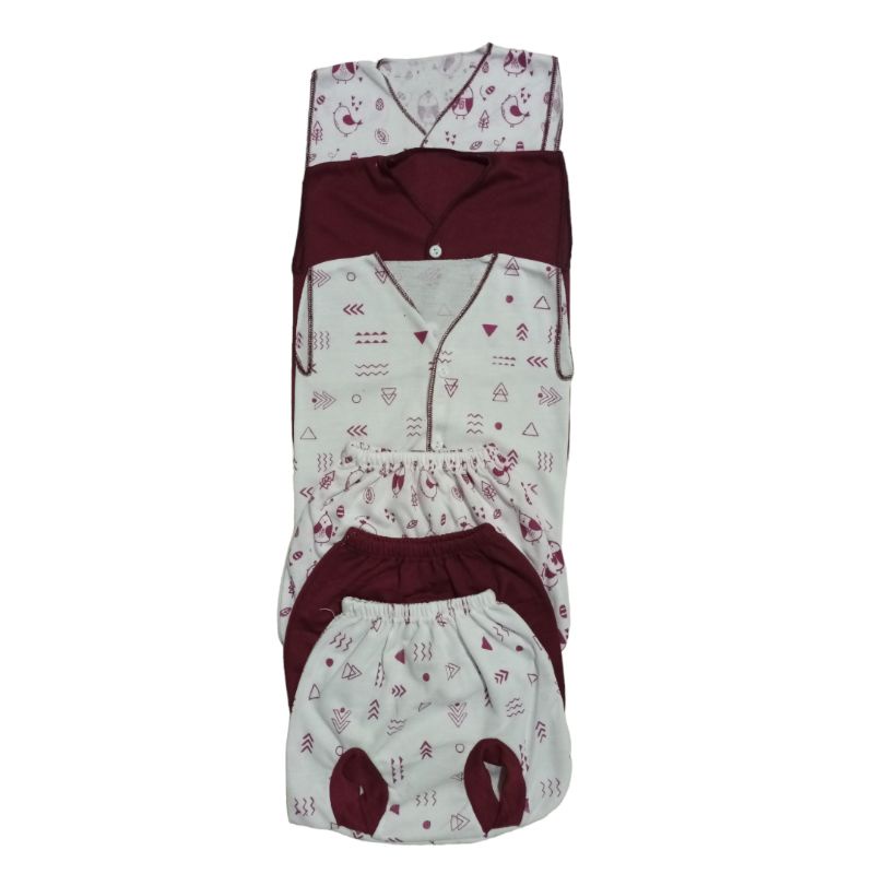 18 pis baju dan celana bayi seri maroon/ set perlengkapan bayi
