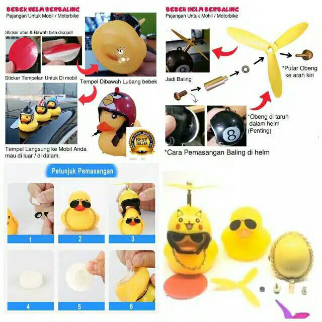 Bebek Helm Led Baling Komplit 1 Paket