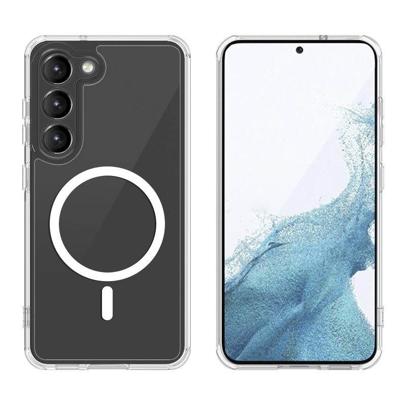 Ultra-tipis Magsafe Anti Gores Aksesoris Cakupan Penuh Tahan Debu Case Lembut Ponsel Penutup Pelindung Transparan Menarik Casing Ponsel Untuk Samsung Galaxy S23 Series