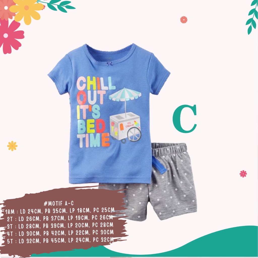 SETELAN PENDEK ANAK PEREMPUAN CELANA &amp; KAOS PENDEK SZ 1-5TH