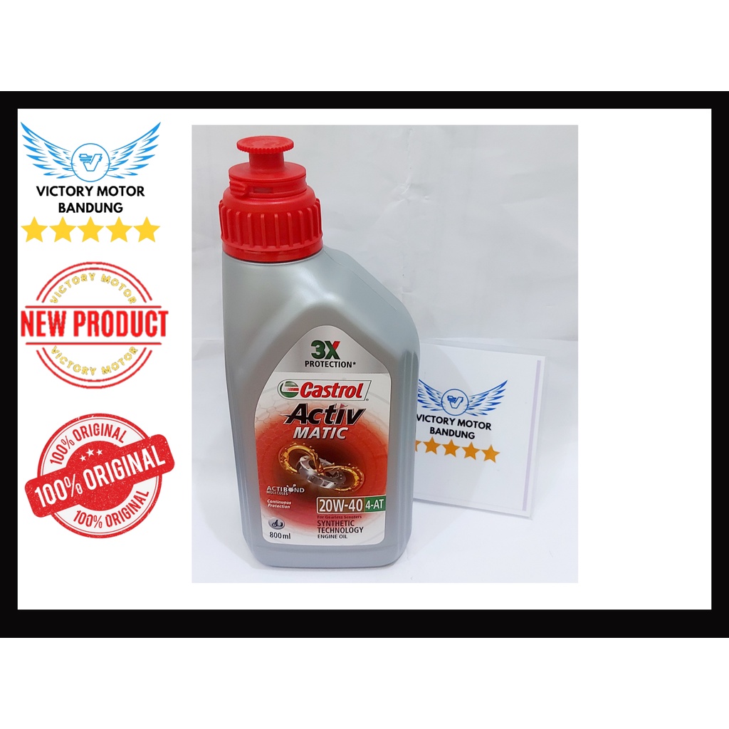 Oli Mesin Motor Castrol Active Matic 800 ml SAE 20W-40 Original Asli 0,8L