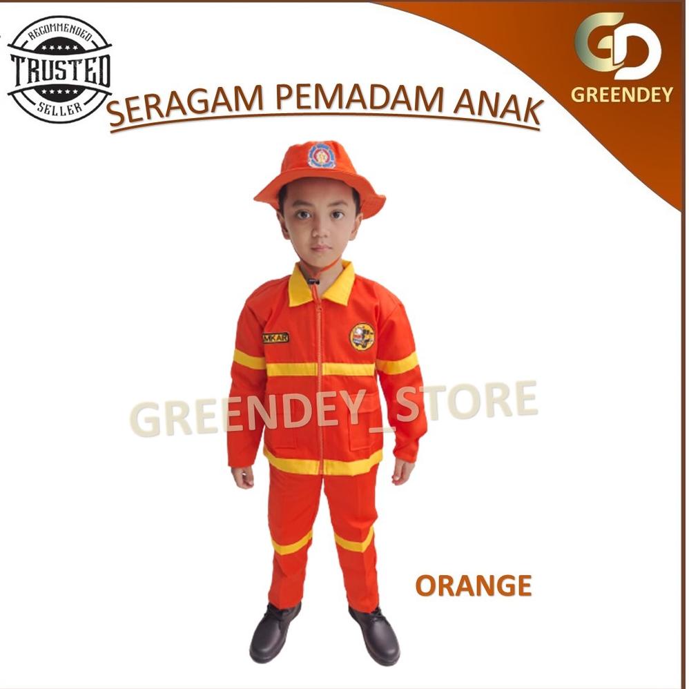 WOW BANGET C91 PROMO seragam damkar anak pemadam kebakaran / baju profesi anak pemadam kebakaran set