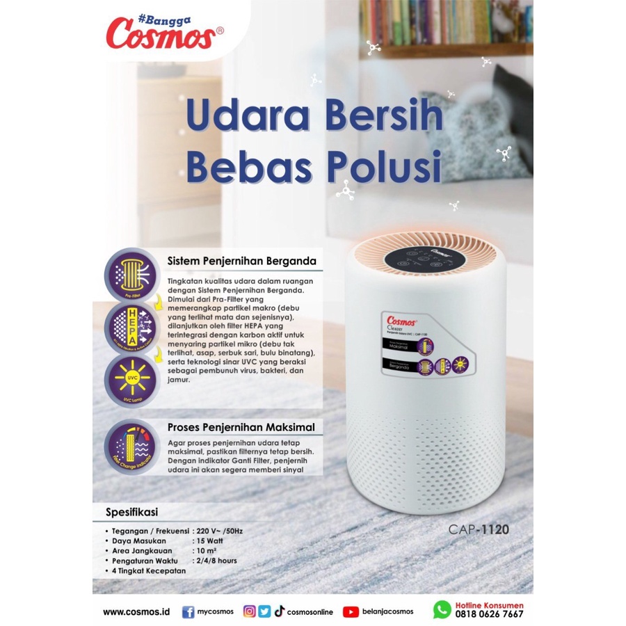 Cosmos Air Purifier CAP-1120 / Penjernih Udara Dengan UVC