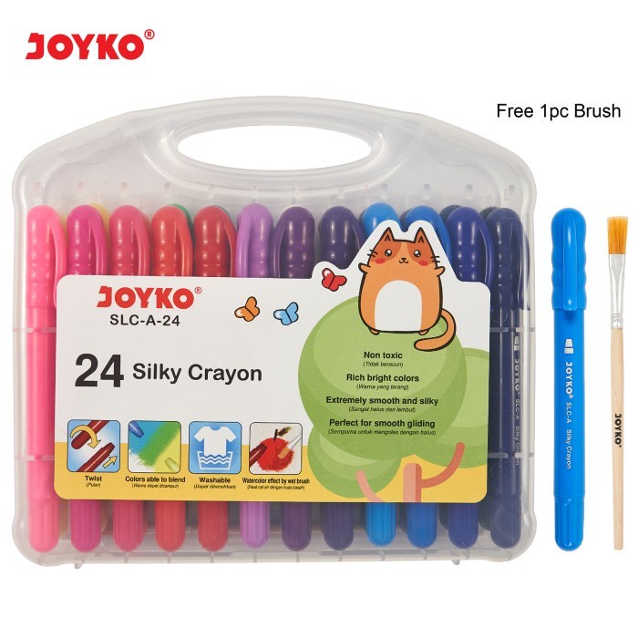 

Terlaris Joyko Silky Crayon Slc-A-24 Krayon Halus Set 24 Warna Colors Murah