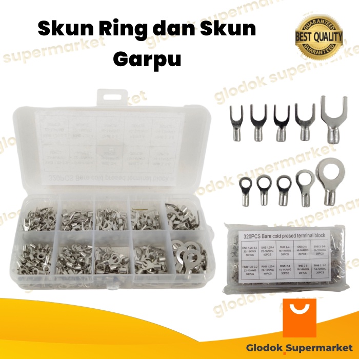 Skun Ring Skun Garpu Y 320pcs + Kotak Box