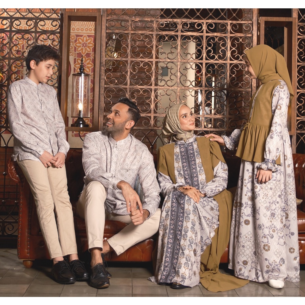 Sarimbit Zoya Gamis Lebaran Muslim Wanita Mosqa Dress dan Baju Koko Mizwa Abu