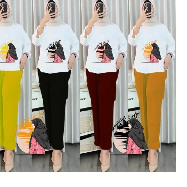 ❀ Setelan Tunik Hijab Sunset Kombinasi /Set Blouse LD 110 ✱