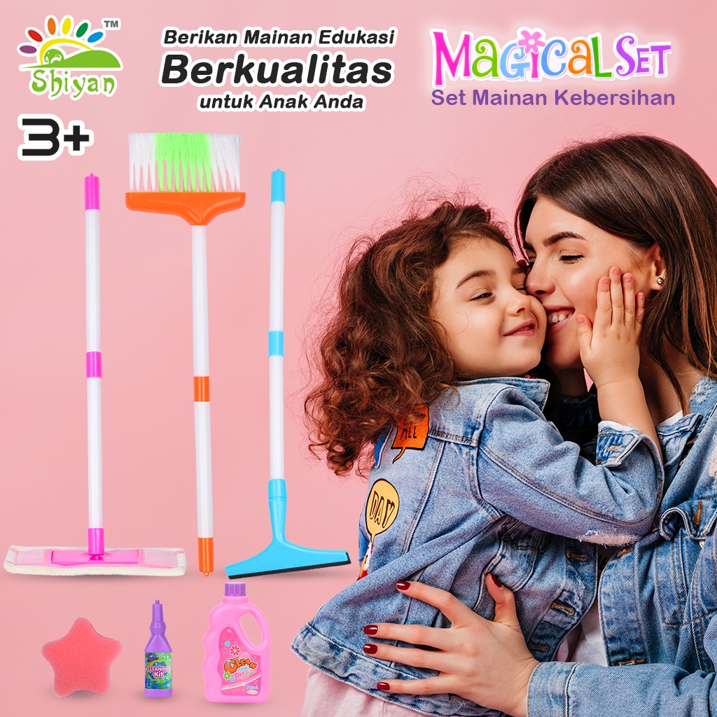 [Shiyan] mainan peran / mainan edukasi anak / mainan bersih bersih / mainan sapu sekop pel cleaning set toys education