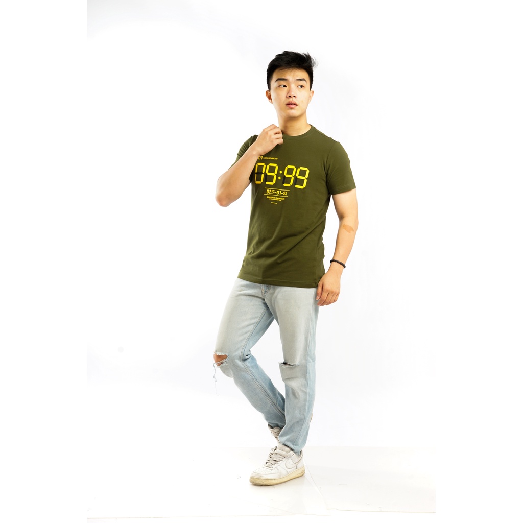 MCB T-Shirt Pria Reguler Fit Clock 0909 Kaos Kombu / Gate [[Size L] | 0117082-18082