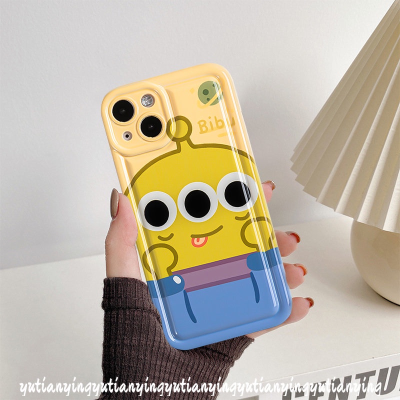 Cute Strawberry Bear Manyo Alien Case Kompatibel Untuk iPhone 7plus XR 8plus 14 11 13 12 Pro Max7 8 6 6S Plus X XS MAX Kartun Toy Story Soft TPU Pasangan Kekasih Ponsel Cover