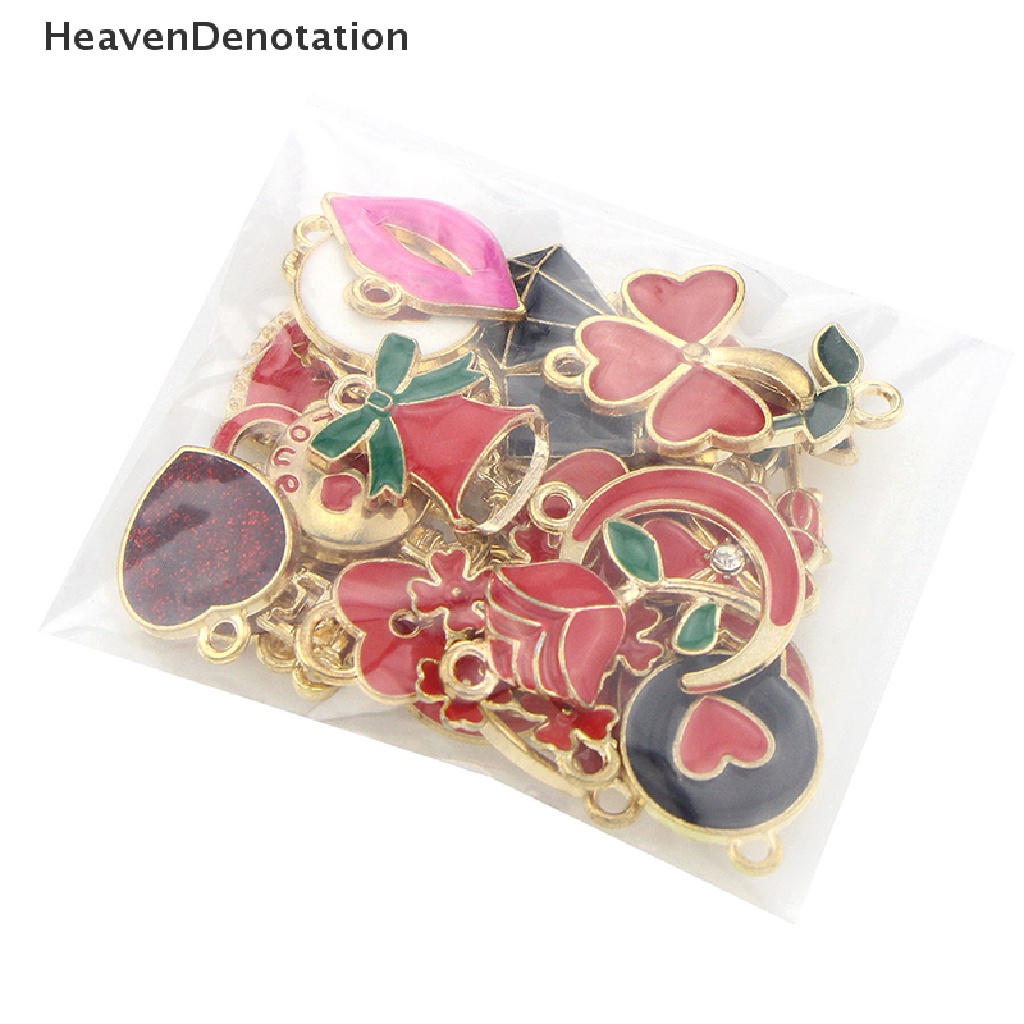 [HeavenDenotation] 30pcs/set Mix Metal Enamel Ch Liontin DIY Gelang Kalung Perhiasan Membuat Aksesoris HDV