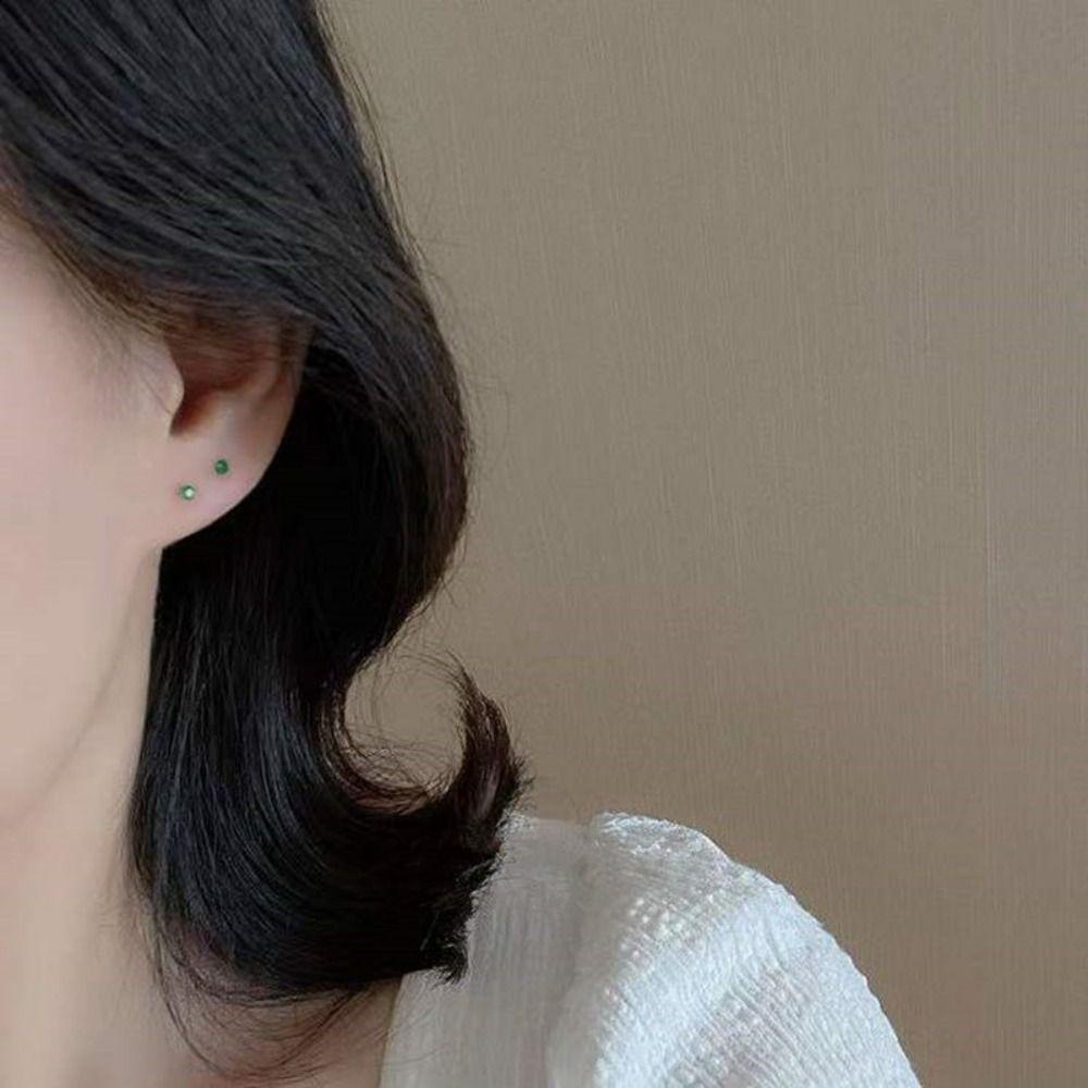 Agustinina Anting Pejantan Mini Pesta Kepribadian Harian Anting Korea Desain Fashion Zirkon Ear Stud Temperamen Peri Telinga Tulang Kuku